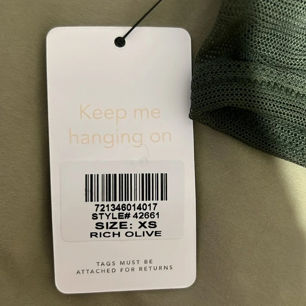 Lively Womens XS Rich Olive The Mesh Trim Bralette Bra 42661 Mesh Detailing - Picture 4 of 4